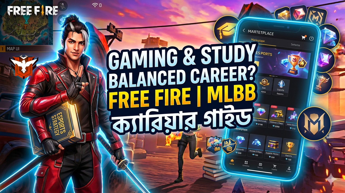 পড়াশোনা ও গেমিং একসাথে? ফ্রি ফায়ার ও MLBB-তে ব্যালেন্সড ক্যারিয়ার গাইড