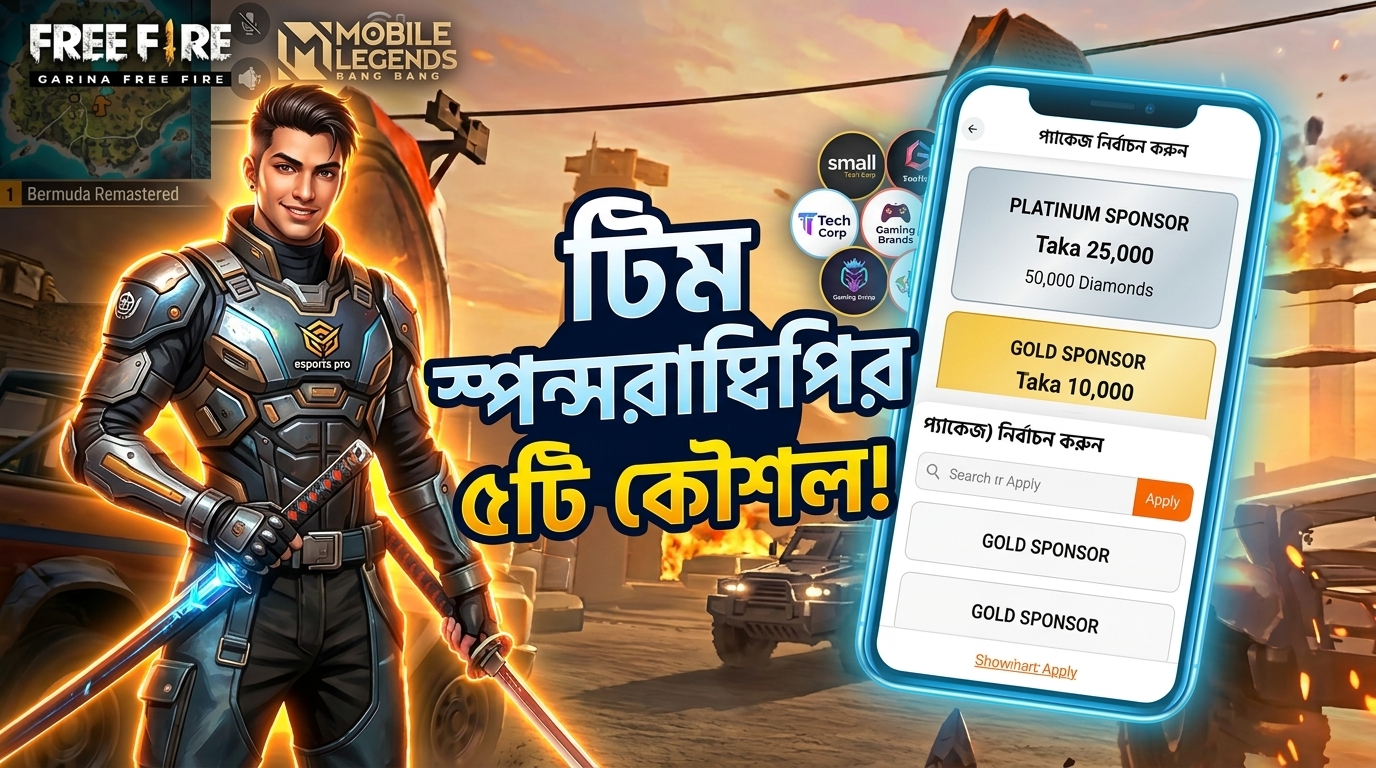 ফ্রি ফায়ার ও MLBB টিমের স্পন্সরশিপ পাওয়ার ৫টি কৌশল
