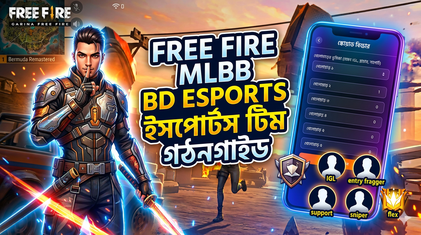 বাংলাদেশে ফ্রি ফায়ার ও MLBB ইস্পোর্টস টিম গঠন: সফল স্কোয়াড গাইড