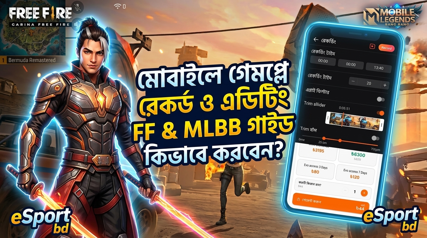 মোবাইলে গেমপ্লে রেকর্ড ও এডিটিং: FF & MLBB গাইড